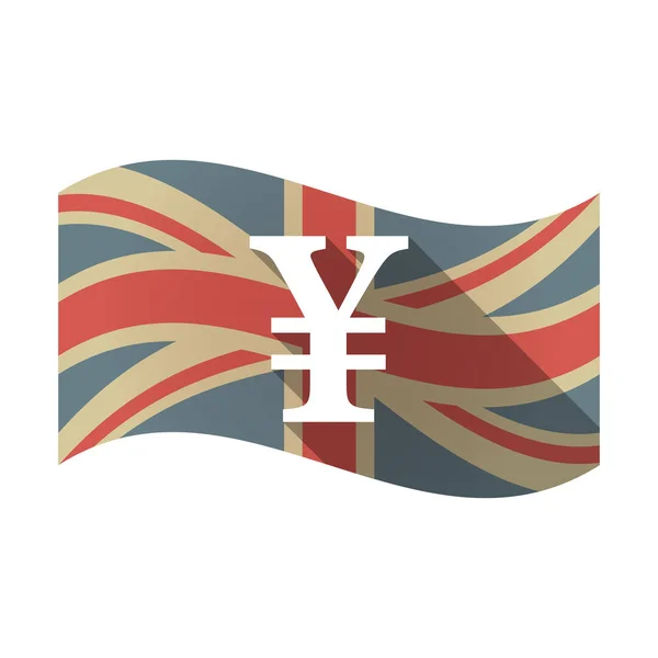 Drapeau isolé du Royaume-Uni avec un signe yen — Image vectorielle