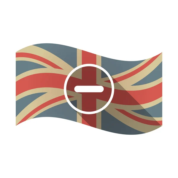 Bandeira isolada do Reino Unido com um sinal de subtração —  Vetores de Stock