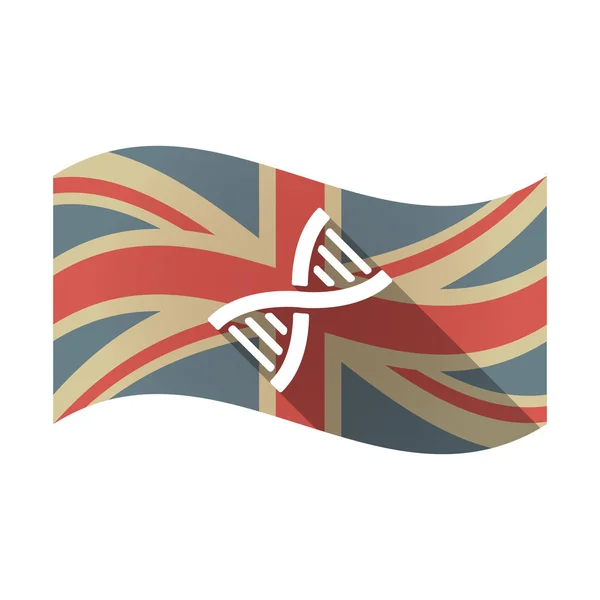 Isolated UK flag with a DNA sign — Stock Vector