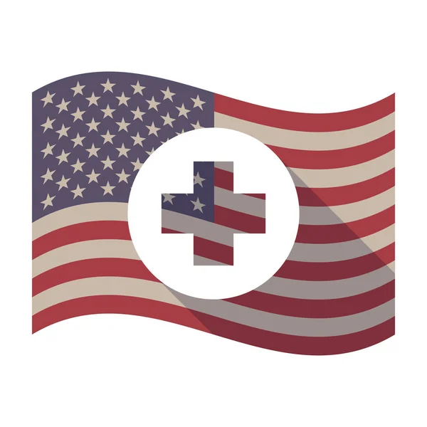 Σκιά καιρό Usa σημαία με ένα σημάδι γύρο φαρμακείο — Διανυσματικό Αρχείο