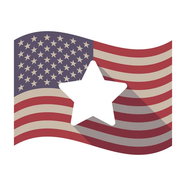 스타와 함께 긴 그림자 미국 국기 — 스톡 벡터