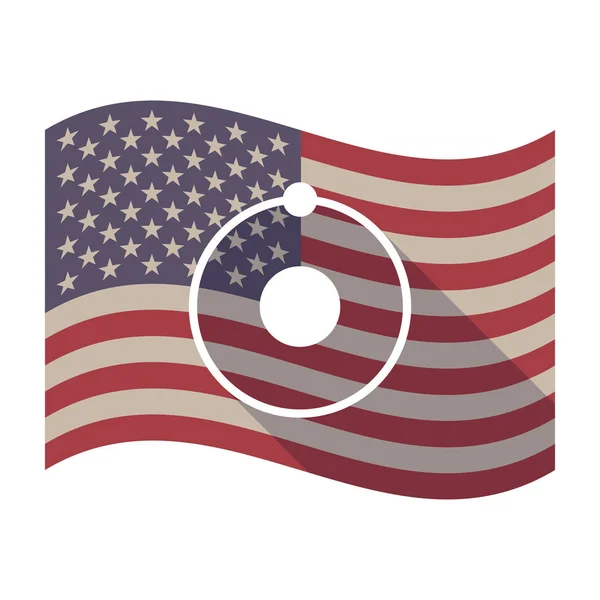Dlouhý stín Usa vlajka s atom — Stockový vektor