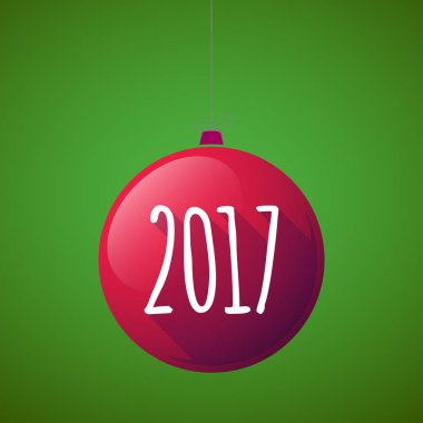 Uzun gölge Noel top 2017 yıl sayı simgesi olan