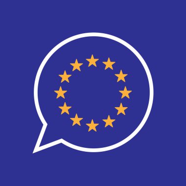 AB bayrağı yıldız ile izole balon