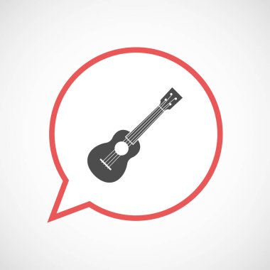 Bir ukulele ile izole balon