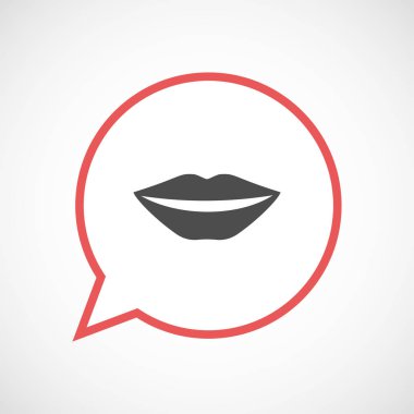 Bir kadın ağız gülümseyen izole balon 