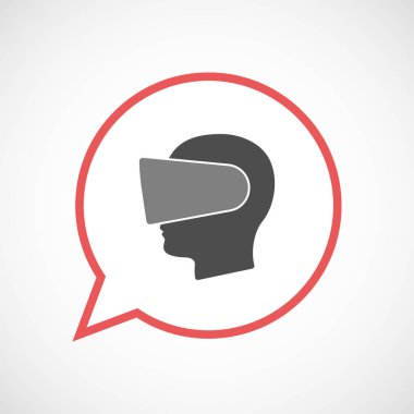 Bir sanal gerçeklik hea giyen bir erkek kafa ile izole balon