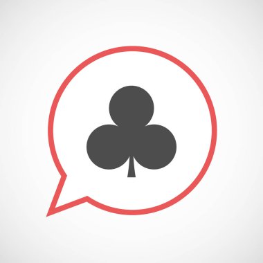 Club poker oyun kağıdı işareti ile izole balon