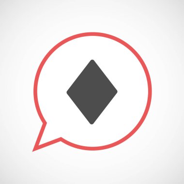 Elmas poker oyun kağıdı işareti ile izole balon