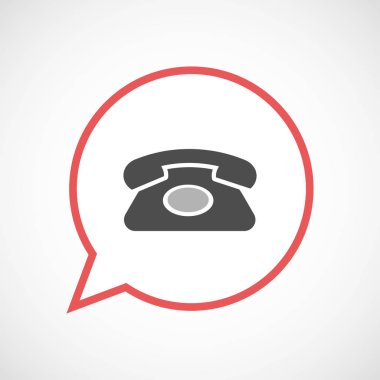 Bir retro telefon işareti ile izole balon