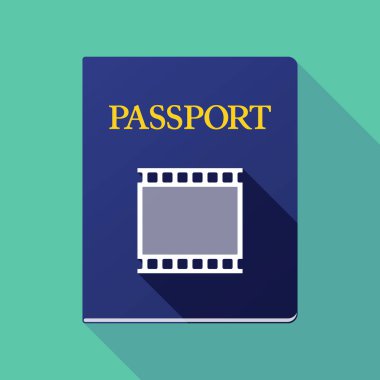 Uzun gölge pasaport fotoğraf 35mm film şeridi ile