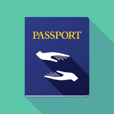 Uzun gölge pasaport verme ve alma iki el veya pr ile