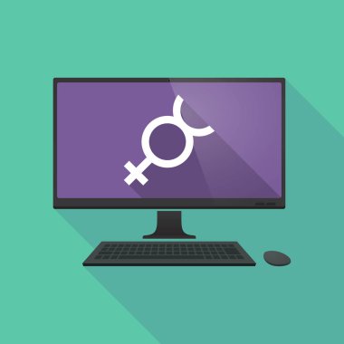 Uzun gölge pc Merkür gezegeni simgesiyle