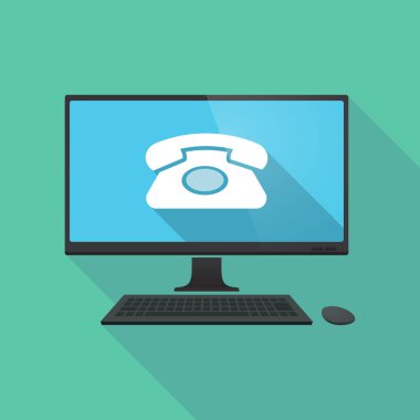 Uzun gölge pc retro telefon işareti