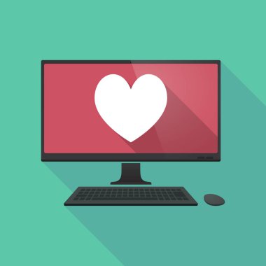 Uzun gölge pc kalp poker oyun kağıdı işareti ile