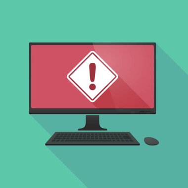 Uzun gölge pc ile bir uyarı yol işareti