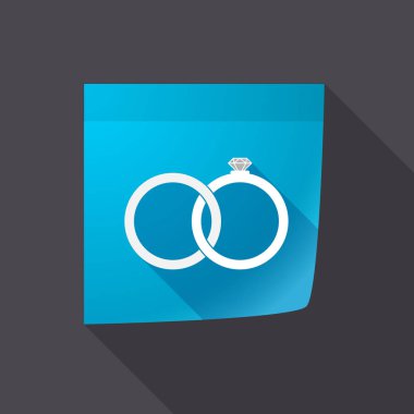 Uzun gölge Not ile bağlanmış iki alyans