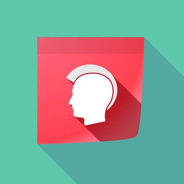 Bir erkek punk baş siluet uzun gölge notla