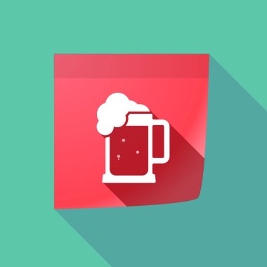 Uzun gölge Not bir bira kavanoz simgesiyle