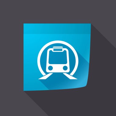 Uzun gölge Not bir metro ile simge tren