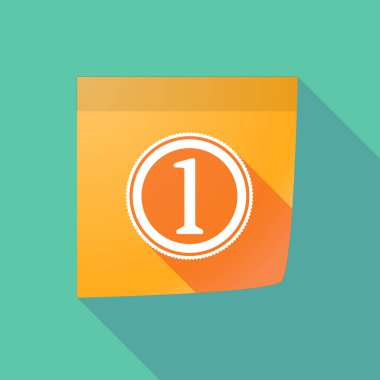 Uzun gölge Not bir sikke simge ile