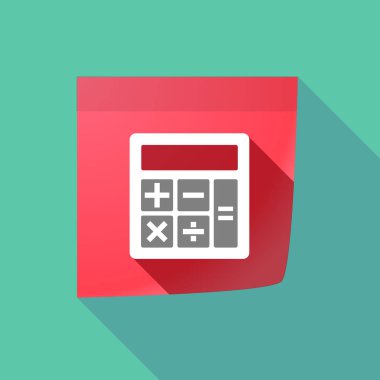 Uzun gölge Not bir hesap makinesi ile