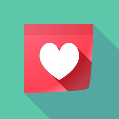 Uzun gölge Not kalp poker oyun kağıdı işareti ile