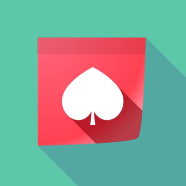 Uzun gölge Not maça poker oyun kağıdı işareti ile