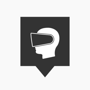 Bir sanal gerçeklik hea giyen bir erkek kafa ile izole araç ipucu