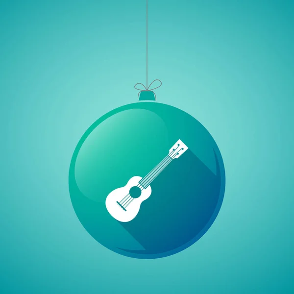 Dlouhý stín vánoční koule s ukulele — Stockový vektor