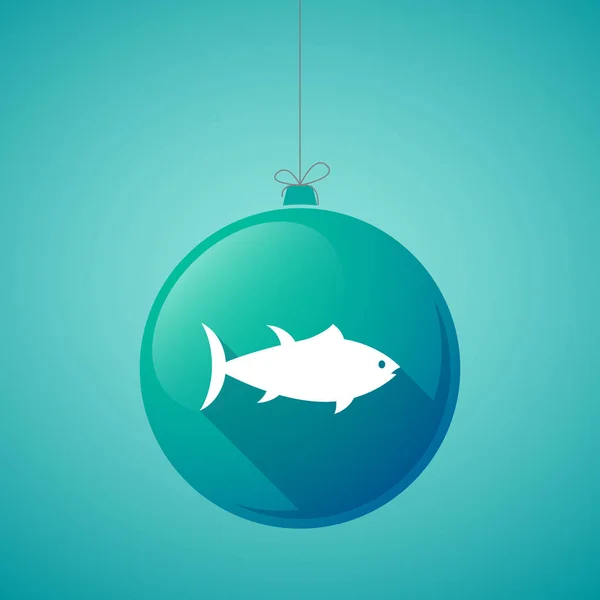 Lunga ombra palla di Natale con un tonno — Vettoriale Stock