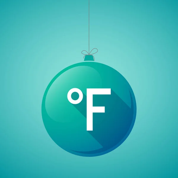 Dlouhý stín vánoční koule se znakem farenheith stupňů — Stockový vektor