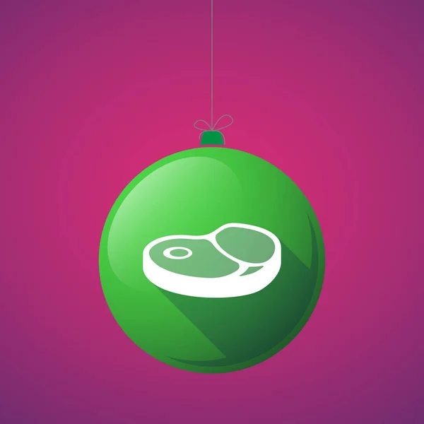 Довга тінь різдвяний м'яч зі стейком значок — стоковий вектор