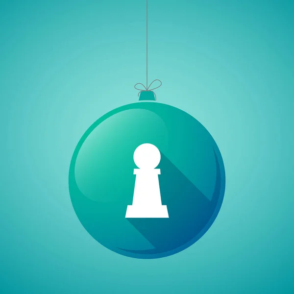 Longue ombre boule de Noël avec une figure d'échecs sur pion — Image vectorielle