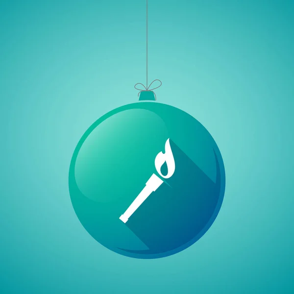Balle de Noël longue ombre avec une icône de torche — Image vectorielle