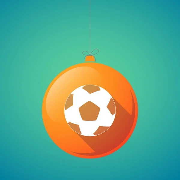 Longue ombre boule de Noël avec un ballon de football — Image vectorielle