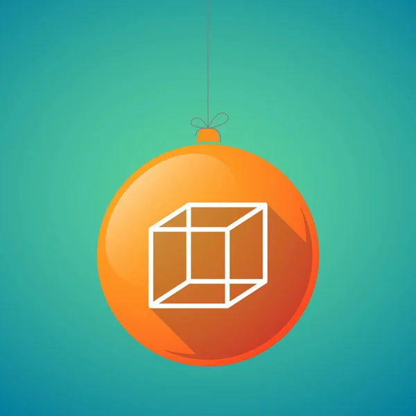 Довга тінь різдвяний м'яч з кубиком — стоковий вектор