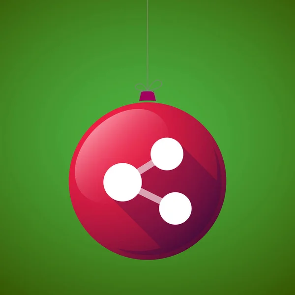 Bola de Natal de sombra longa com um sinal de rede — Vetor de Stock