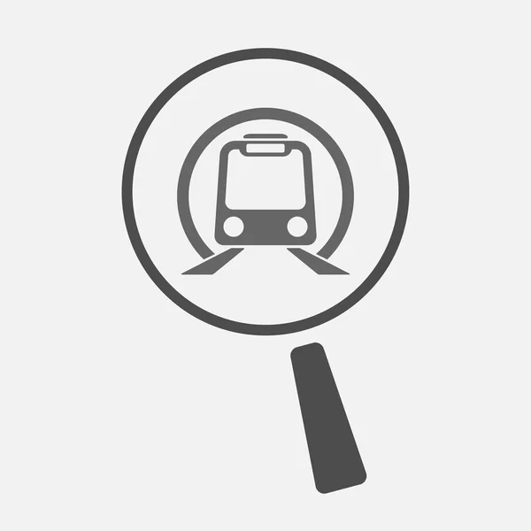 Isolierte Lupe mit U-Bahn-Symbol — Stockvektor