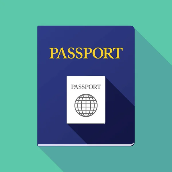 Passaporte sombra longo com passaporte —  Vetores de Stock