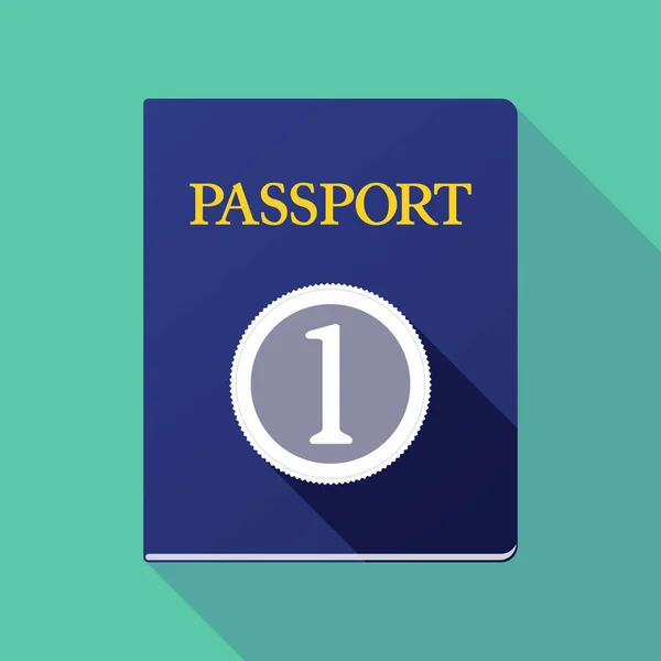 Passeport ombre longue avec une icône de pièce — Image vectorielle