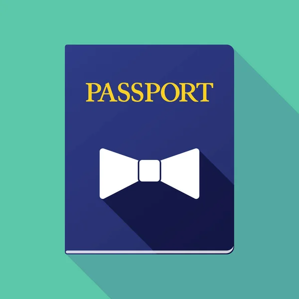 Pasaporte de sombra larga con un ícono de corbata — Vector de stock