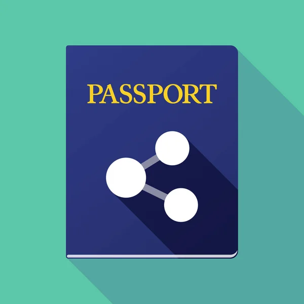 Pasaporte largo en la sombra con señal de red — Vector de stock