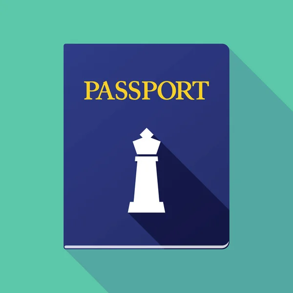 Long shadow passport with a  king   chess figure — Stock Vector