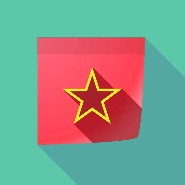 共産主義アイコンの赤い星と長い影メモ — ストックベクタ