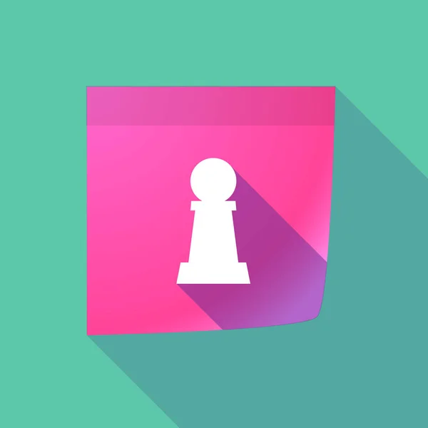 Longue note d'ombre avec une figure d'échecs sur pion — Image vectorielle
