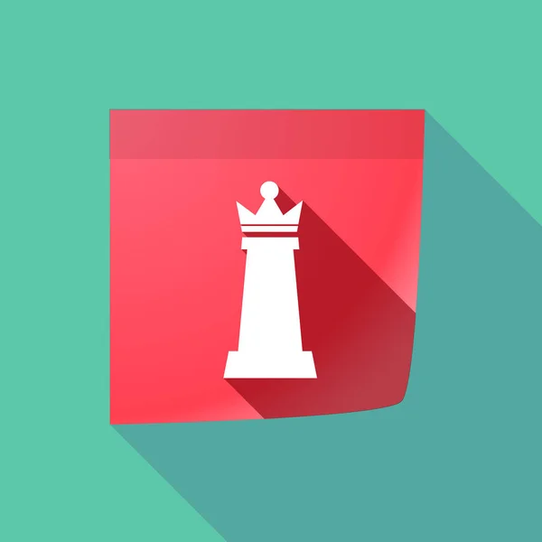 Longue note d'ombre avec une figure de reine d'échecs — Image vectorielle