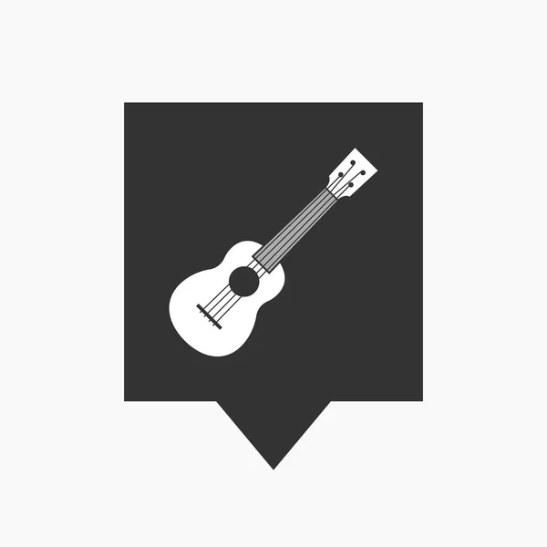 Isolated tooltip with  an ukulele — Stock Vector