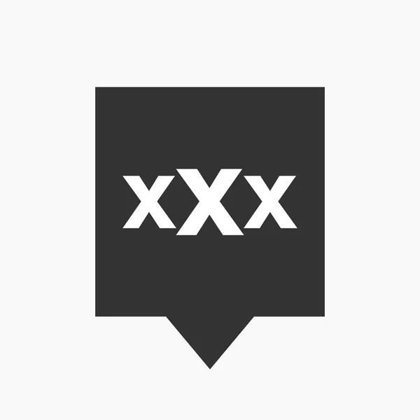 Elszigetelt tooltip Xxx levél ikonnal — Stock Vector