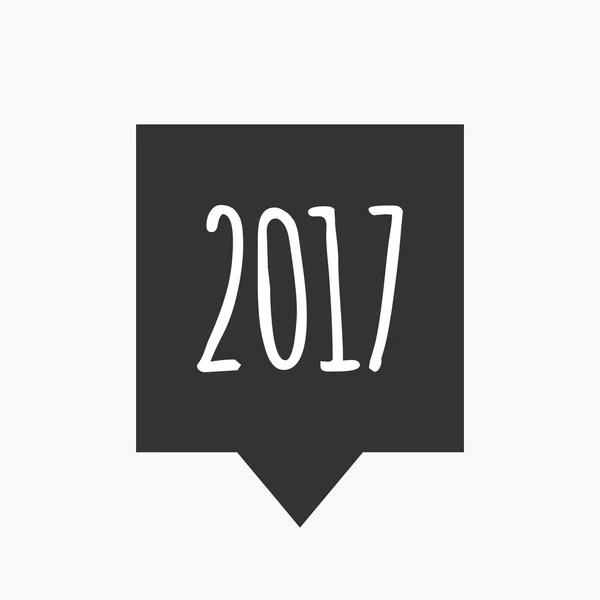 Na białym tle tooltip z ikoną numer 2017 roku — Wektor stockowy